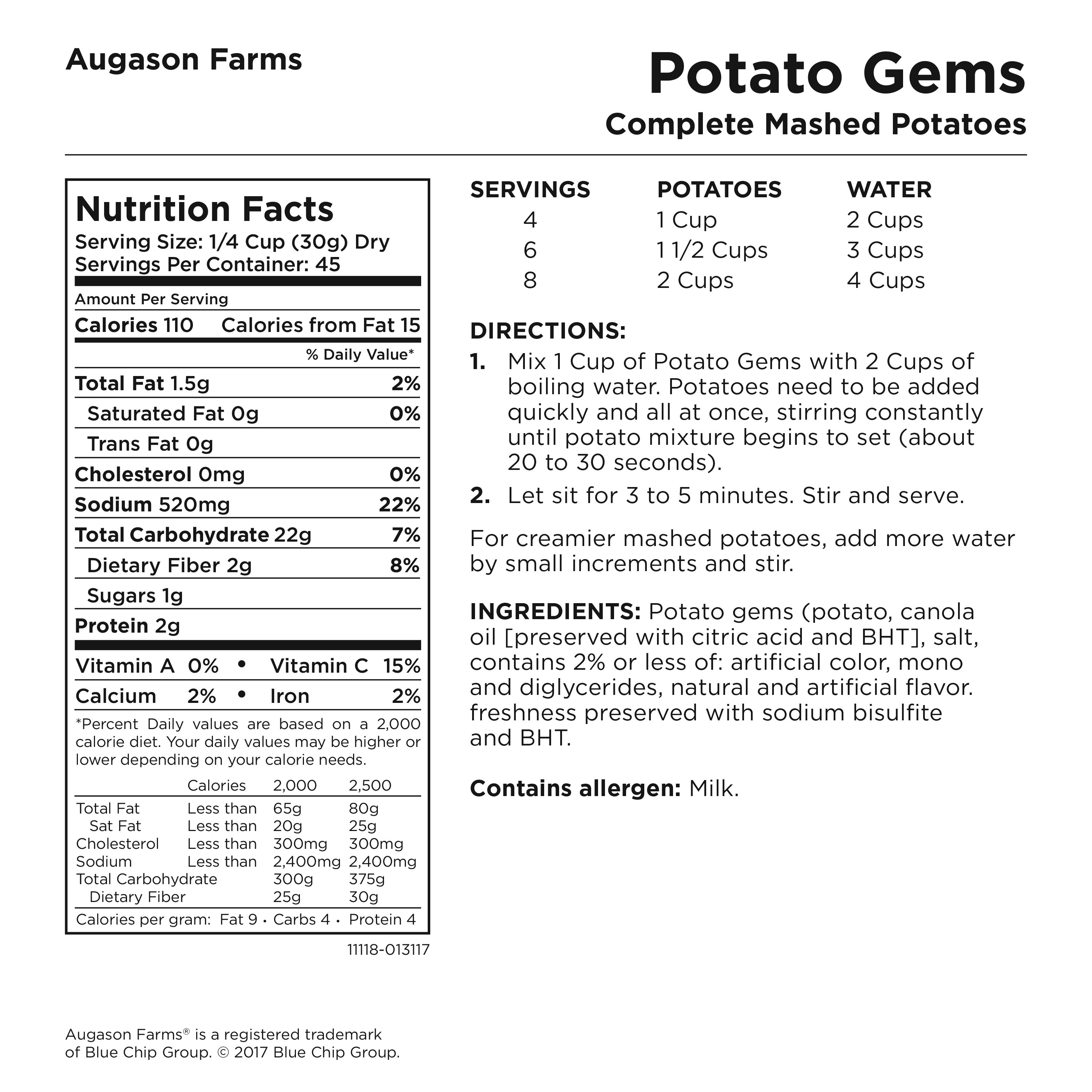 Augason Farms Potato Gems Complete Mashed Potatoes No. 10 Can - image 3 of 5