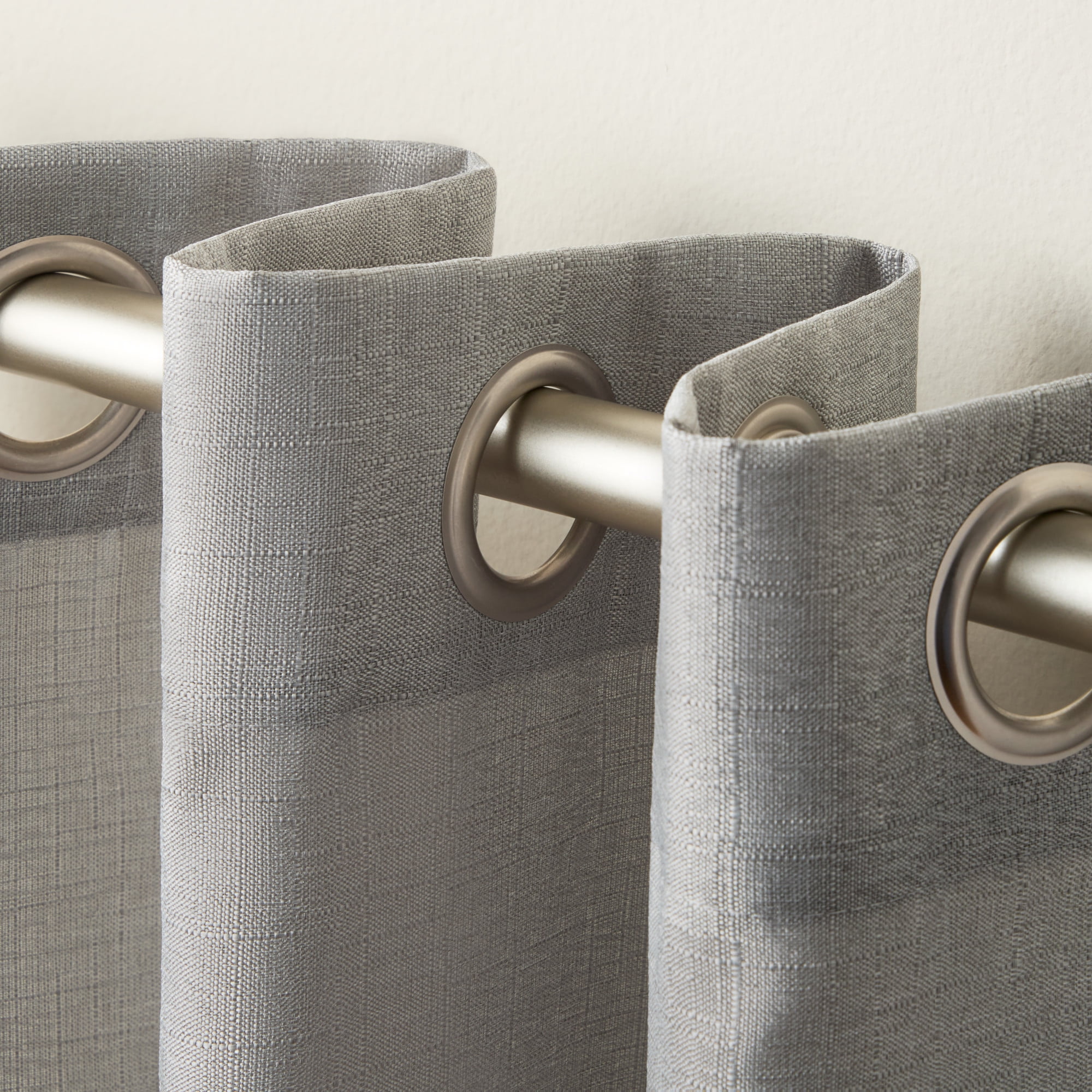 Exclusive Home Curtains Loha Linen Grommet Top Curtain Panel Pair, 54x96, Dove Grey