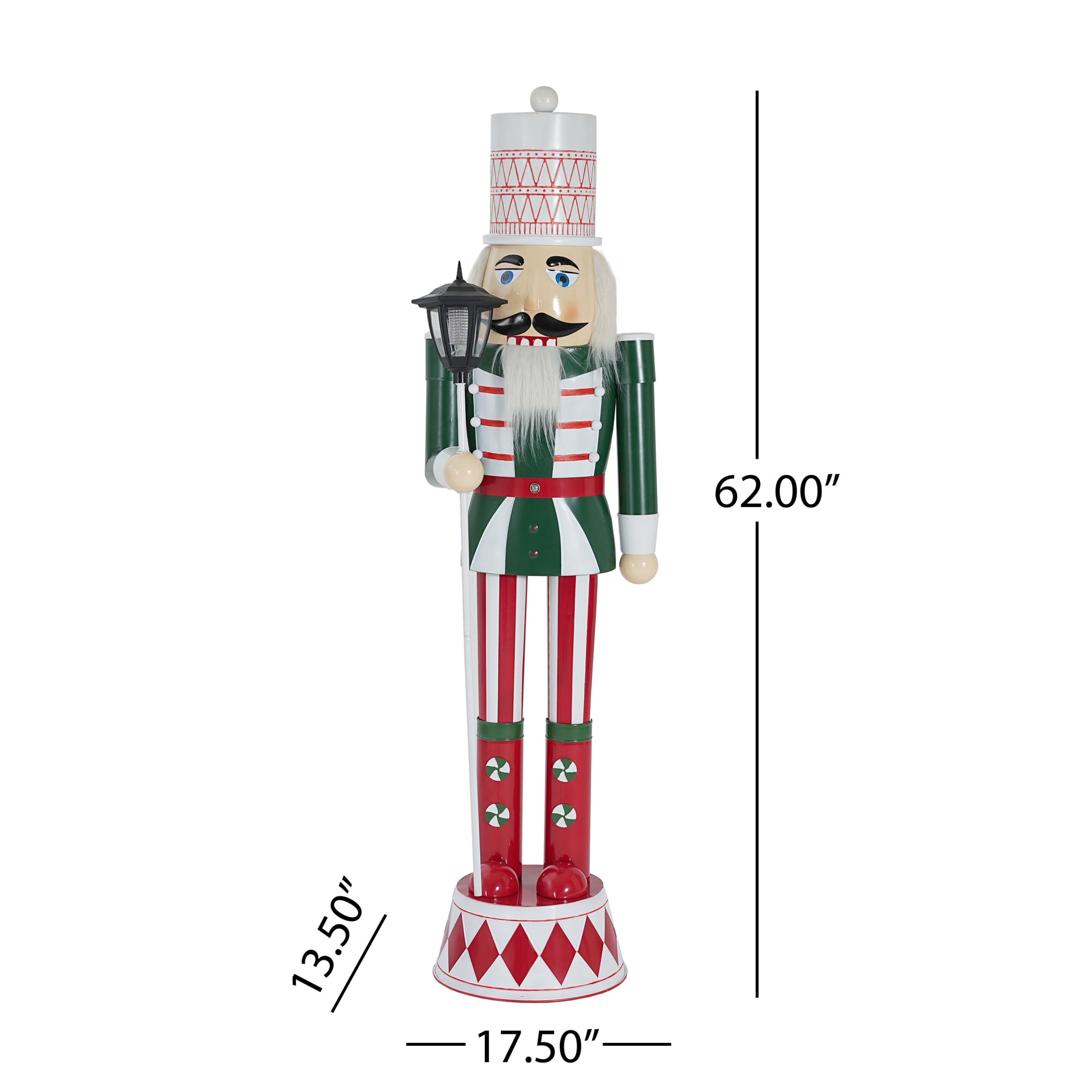 Christopher Knight Home 62" Classic Iron Nutcracker Holiday Decoration, Indoor Outdoor Festive Christmas Decor