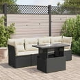 thumbnail image 1 of vidaXL 5 Piece Garden Sofa Set with Cushions Black Poly Rattan, 1 of 5