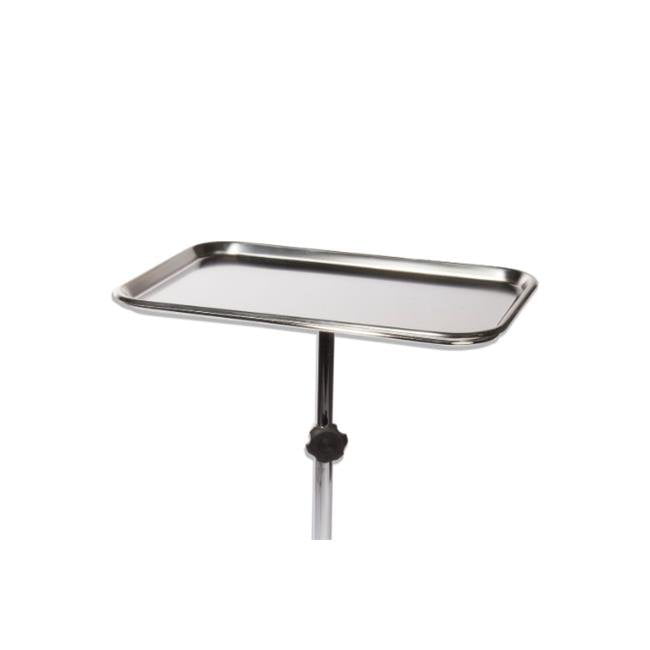 55 1/2" with Casters Single-Post Medical Mayo Stand Height-Adjustable 32 3/5" 