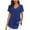 Blue, variant on Womens T-Shirts Sevevn Women's Fashion Chiffon Solid Color Casual V-Neck Short Sleeve T-Shirt
