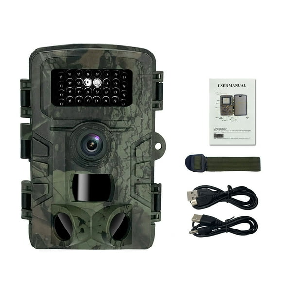 16MP 1080P Day Night Photo Video Taking Camera Multi-function Outdoor Huntings Animal Observation House Monitoring Camera IP54 Waterproof 2.0 Inch Display 12 Languages with 34 Infrared Lights Camera