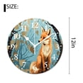 thumbnail image 2 of 12 Inch Wall Clock Battery Operated Silent Clock Decorative for Office, Kitchen, Outdoor, Living Room，Fox on Background of Birch Trees Lovely, 2 of 4