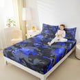 thumbnail image 4 of Homewish Grey Blue Watercolor Bed Sheets, Chic Splash Camo King Sheets, Teens Kids Boys Girls Sheet Set, Microfiber Bedroom Decor, 4pcs, 4 of 7