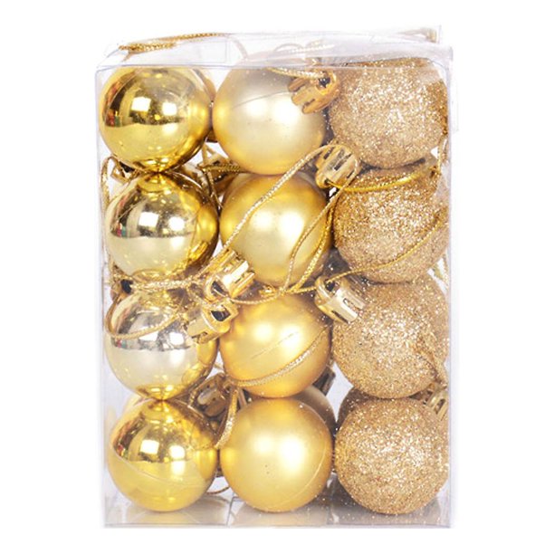 24 piezas de adornos de bolas de Navidad, colgante colorido para árbol de Navidad