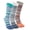 Striped MulticolorA-3pairs, variant on OpetHome 6 Pairs Colorful Striped Crew Five Toe Socks, Unisex Cotton Split Toe Athletic Socks for Daily Wear Cycling Running Medium