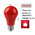 thumbnail image 1 of Bombilla Led de colores, Base E27 B22, lámpara de 8W, AC220V, 110V, rojo, azul, verde, amarillo, rosa, luces de fiesta KTV para Bar, 1 of 4