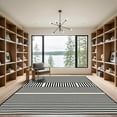 thumbnail image 2 of ODIKA 6'x9' Machine Washable Non-Slip Area Rug, Contemporary Contrast Stripe with Sophisticated Black and Design High Traffic Rug with Pad, Black, 889889, 2 of 8