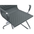 thumbnail image 5 of Guyou Modern Mid Back Office Guest Chair Set of 2, Faux Leather Reception Chair Computer Chair with Armrests and Metal Sled Base for Meeting/Waiting/Conference Room, No Wheels, Grey, 5 of 10