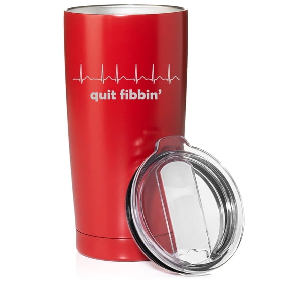 Smooth Body Tumbler Stainless Steel Vacuum Insulated Travel Mug Cup Gift Quit Fibbin Atrial Fibrillation Funny Nurse Cardiology (Red, 20 oz)