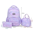 thumbnail image 3 of Weebloom Large School Backpack With Lunch Box Pencil Case For Kids Boys Girls Cute 3Pcs School Bags Set Waterproof 3 Piece Ergonomic Daypack Bookbag Elementary Middle School Purple, 3 of 3