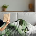 thumbnail image 3 of Abstract Soft Flannel Fleece Throw Blanket, Surreal Natural Artwork a Swan Floating in Eye and Flying Butterflies, Cozy Plush for Indoor and Outdoor Use, 50" x 60", Green Black White, by Ambesonne, 3 of 5