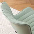 thumbnail image 6 of YOUNIKE Cute Armless Office Desk Chair Modern Upholstered Faux Leather Swivel Task Chair, Light Green, 6 of 11
