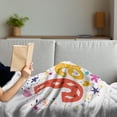 thumbnail image 3 of Jane Soft Flannel Fleece Throw Blanket, Cartoon Style Celebratory Design Rhombuses Flowers and Snowflakes Baby Name, Cozy Plush for Indoor and Outdoor Use, 50" x 60", Multicolor, by Ambesonne, 3 of 5