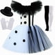 thumbnail image 4 of Disfraz de payaso asesino para niñas, disfraz de Halloween, disfraz de Joker aterrador en blanco y negro, vestido con tutú para niños, ropa elegante para fiesta de carnaval, 4 of 5