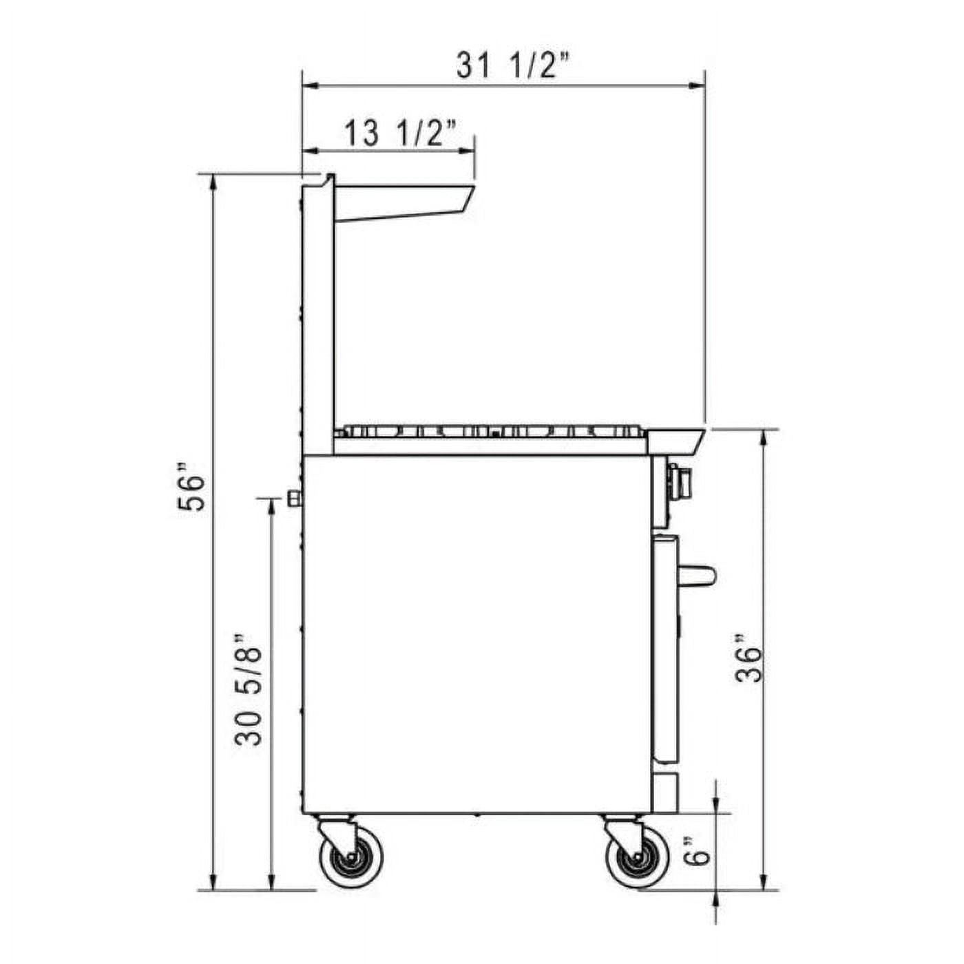Dukers Stainless Steel  60" Gas Range with 4 Open Burners & 36" Griddle - DCR60-4B36GM 60"