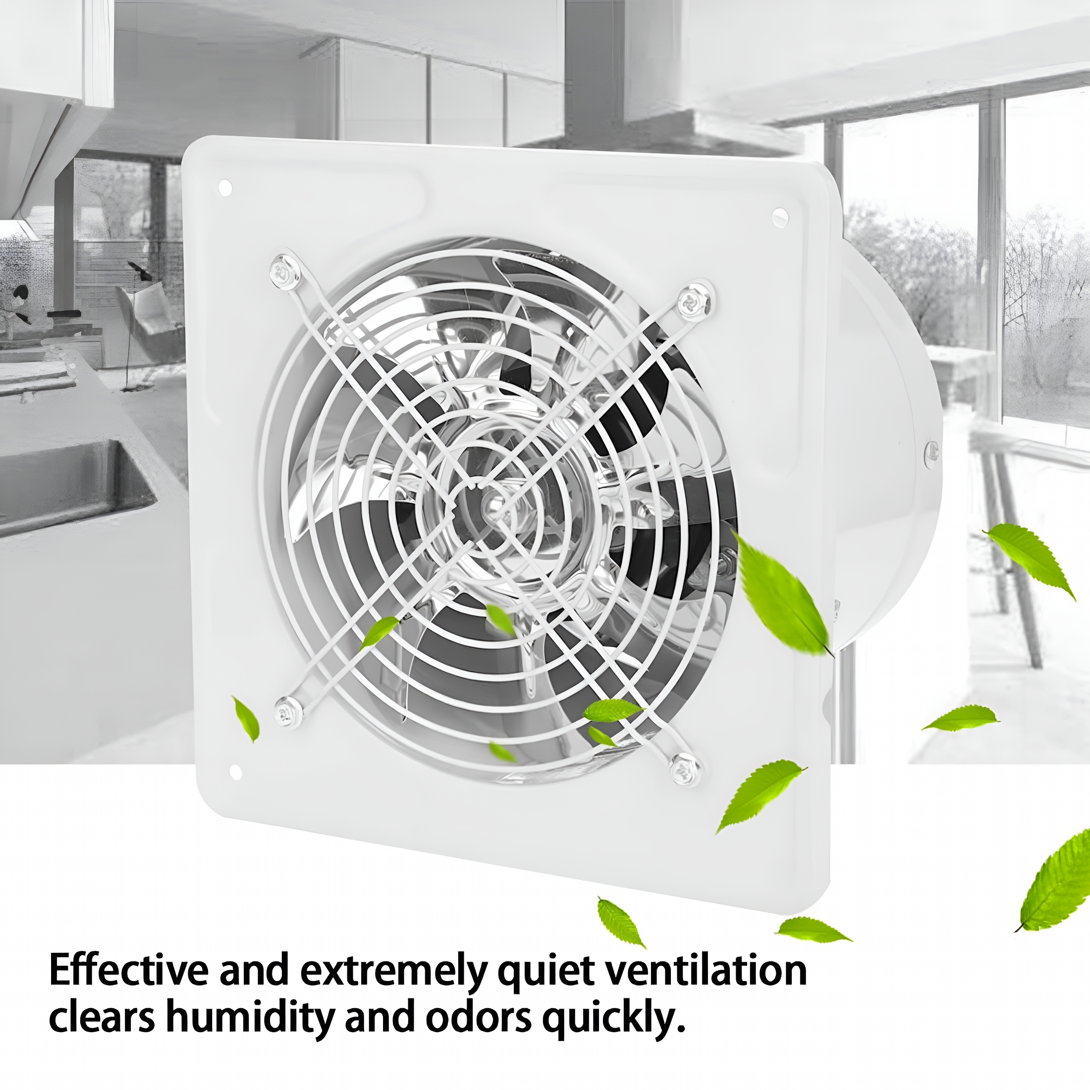 HIBIBUD 2026 New Wall Mounted Exhaust Fan Low Noise Home Bathroom Kitchen Garage Air Vent Ventilation Fan 40W 220V for Bathroom, Kitchen, Garage, Home, Ventilation, Air Circulation, Energy-Efficient.