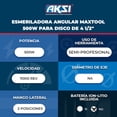 thumbnail image 4 of Esmeriladora Angular Maxtool de 500W + Kit de 2 Discos 4 1/2", 4 of 5