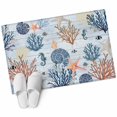 thumbnail image 2 of Marine Life Washable Small Entryway Area Rugs 2'x3', Watercolor Seahorse Coral Starfish Blue Wood Grain Low Pile Throw Rug Non-Slip Sturdy Edge Binding Carpet for Front Door Floor Room Entry, 2 of 9