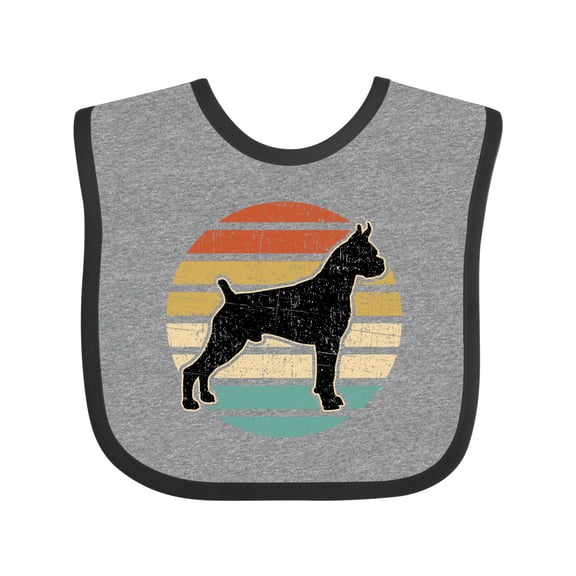 Inktastic Boxer Dog Vintage Silhouette Boys or Girls Baby Bib