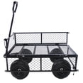 thumbnail image 2 of Sesslife Outdoor Heavy Duty Utility Wagon Cart, 660lbs Capacity Folding Steel Frame Garden Cart with Adjustable 180° Rotation Handle, Rubber Tire, 2 of 10