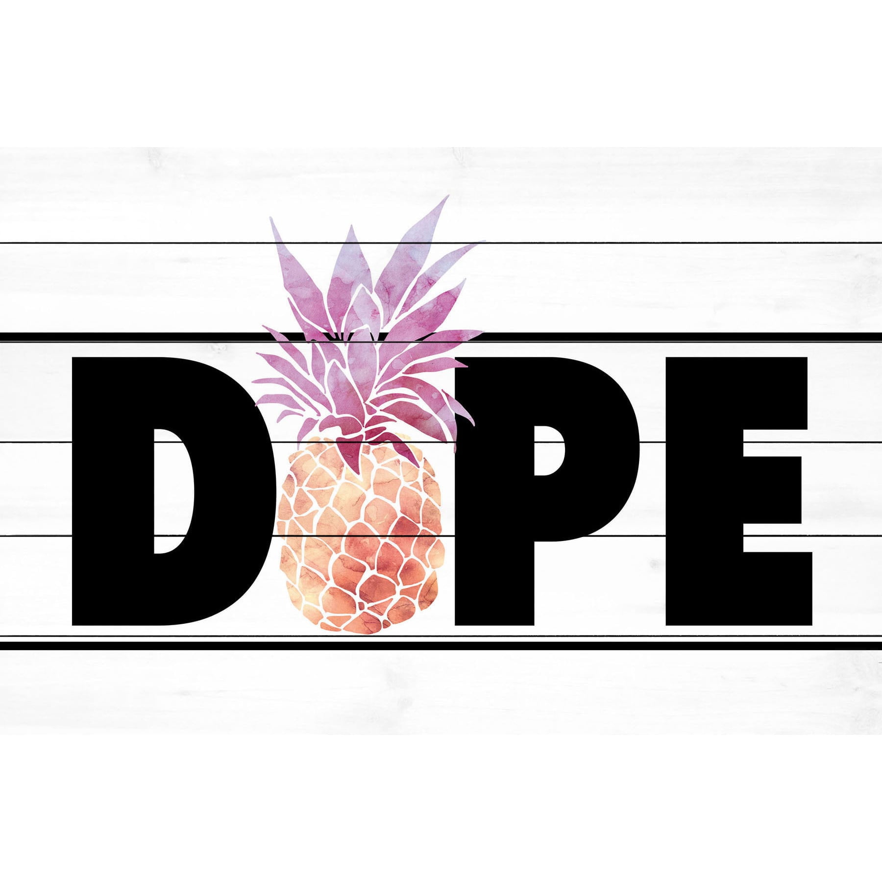 Marmont Hill "Dope Pineapple" by Diana Alcala Painting Print on White Wood