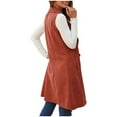thumbnail image 6 of Black and Friday Clothing Sales Idoravan Long Vest for Women Sleeveless,Fashion Women Pocket Suit Coat Casual Long Jacket Sleeveless Waistcoat Orange XXXL, 6 of 7