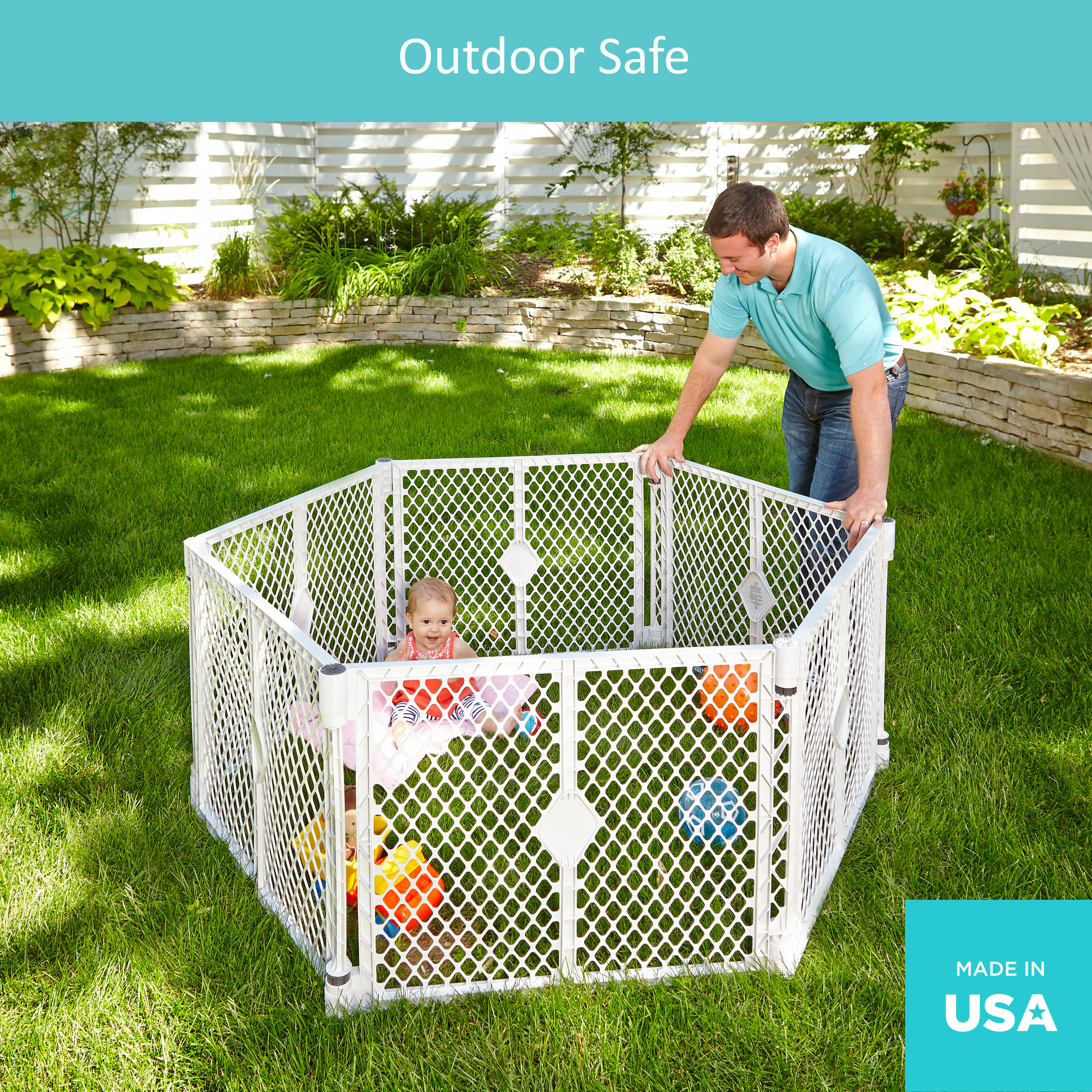 North States Superyard Gray 26 in. H X 18.5 in. W Plastic Child Safety Gate - image 5 of 9