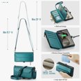thumbnail image 4 of Compatible with Samsung Galaxy S25 Edge Wallet Case, 10 Card Slots & 1 Zipper Coin Pocket & 1 Cash Slot & 1 Cash Pocket & Lanyard & Crossbody Strap & Kickstand & RFID Blocking Phone Case, Green, 4 of 8