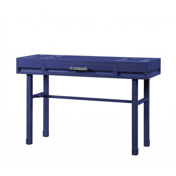 HomeRoots 491381 47 in. Blue, Iron & Wood Vanity Table