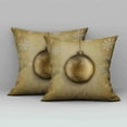 thumbnail image 2 of Vintage Gold and Silver Snowflake Ornament Christmas Balls Winter Festive Decorations Set of 2 Throw Pillow Covers Cushion Cases Home Office Sofa Hidden Zipper Pillowcase 16x16 Inches, 2 of 3