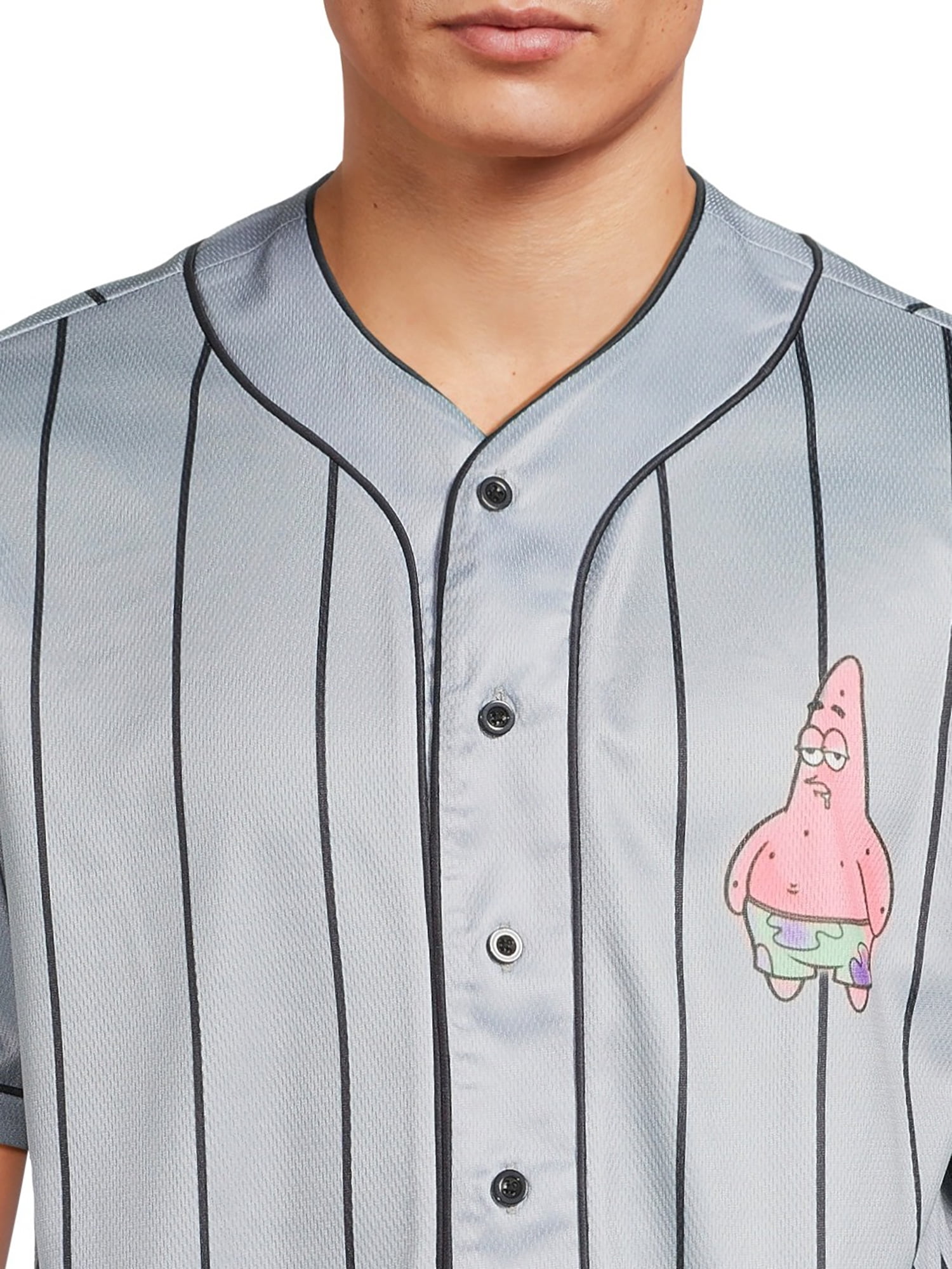 SpongeBob Patrick Star Men’s Graphic Baseball Jersey with Short Sleeves, Sizes S-3X