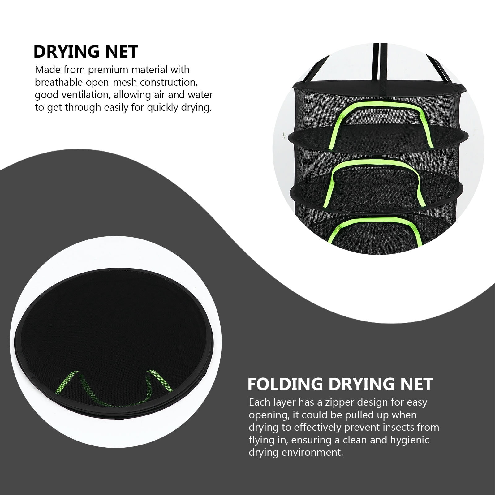ELAYARD Black Multi-Functional Drying Net Basket, 1 Piece - Ideal for Gardeners, Outdoor Use, Camping, and Home Storage Solutions
