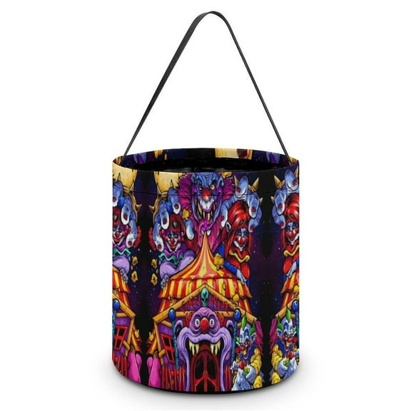 Killer Klowns from Outer Space Clown Halloween Candy Bag, Trick Or Treat Bags - Light Candy Buckets & Tote Bags for Halloween Parties