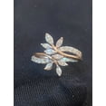 thumbnail image 6 of Pave 0.83 Cts Marquise Round Cut Diamonds Flower Petals Wedding Ring in Hallmark 14K Two-Tone Gold, 6 of 13