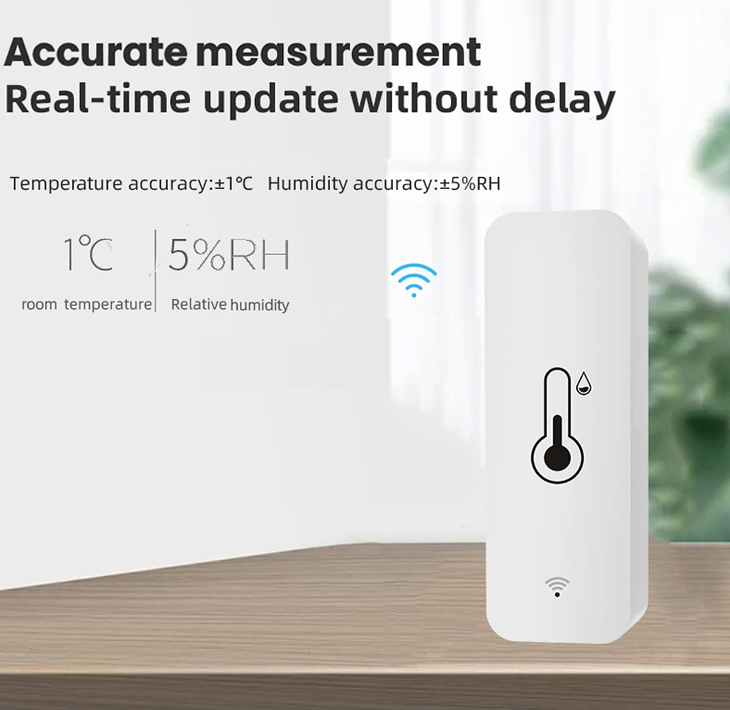 WiFi Temperature Humidity Sensor: Wireless Temperature Humidity Monitor with App Alert, Free Data Storage Export, Smart Indoor Thermometer Hygrometer Compatible with Alexa Google Assistant