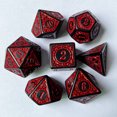 thumbnail image 2 of Juego 7 Dados Poliédricos Numéricos Acrílicos para Reunión Familiar () Rojo, 2 of 4