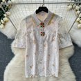 thumbnail image 3 of Camiseta de manga corta para mujer, conjunto de falda de dos piezas, camisa informal con cuello de Polo, falda estampada ceñida de cintura alta, Verano, 3 of 5