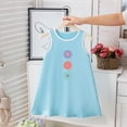 thumbnail image 2 of Cethrio Girls' Summer Nightgowns, Sleeveless Loose Printed Mid-length Girls' Sleepwear Blue Size 6-7 T, 2 of 5