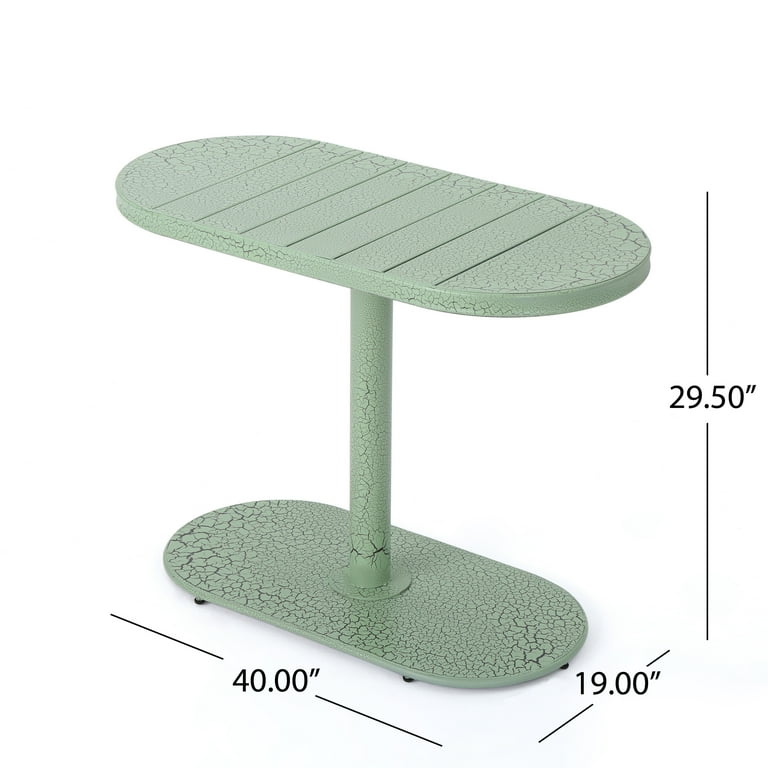 Monica Outdoor 3 Piece Iron Bistro Set Crackle Green