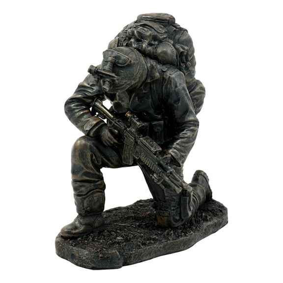 Ebros Prayer For Courage Kneeling Soldier Statue 6"H Honor & Valor Military Combat Rifle Unit Brother In Arms Figurine