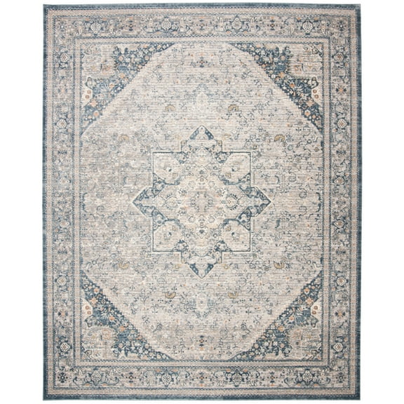 SAFAVIEH Martha Stewart Grove Cosmopolitan Area Rug, Cream/Blue, 9' x 12'