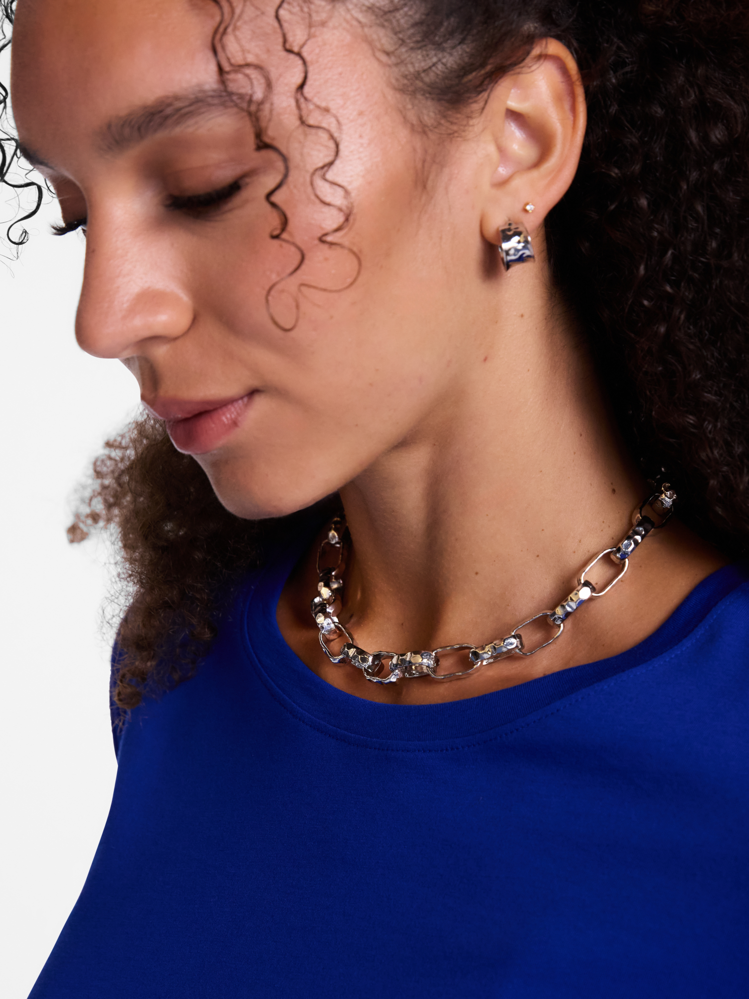 Scenario Women's Rhodium-Tone Chunky Twist Chain Necklace photo 2