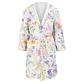 thumbnail image 5 of Long Sleeve Cotton Robes for Women Fuzzy Women's Nightgowns & Sleepshirts Oversize Cute Women's Sleepwear House Womens Robe Purple, 5 of 5
