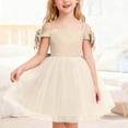 thumbnail image 2 of Krdevn Girls Elegant Off The Shoulder Tutu Dress with Sash Bow Net Gown for Birthday Party Pageant Girl Party Wear,Size:5-6 Years, 2 of 9