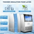 thumbnail image 3 of Ice Maker,110LBS/24H Commercial Ice Machine Stainless Steel Ice Maker Machine with 25LBS Capacity,45 Ice Cubes in 12-15 Minutes,Self-Cleaning,Ideal for Restaurant,Bars,Home,Includes Scoop, 3 of 8