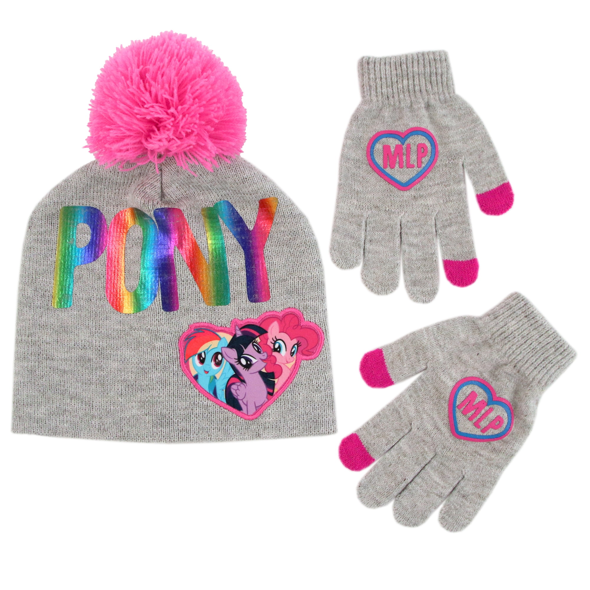 girls grey hat and gloves