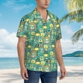 thumbnail image 5 of Balery Animals with Leaf Print Men's Hawaiian Shirts Short Sleeve Beach Shirt Relaxed Fit Vacation Button Down Shirts-3X-Large, 5 of 9