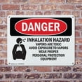 thumbnail image 4 of (2 Pack) Inhalation Hazard Vapors Toxic OSHA Danger Sign 18 Inch X 12 Inch Indoor / Outdoor Rust-Free Aluminum Metal Signs for Workplace, Workshop, and Construction Site, Made in the, 4 of 8